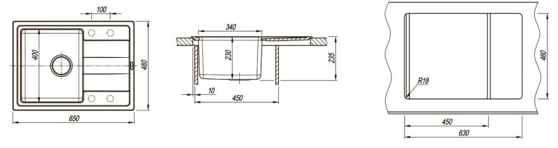 Кухонная мойка Florentina Комби 650 жасмин